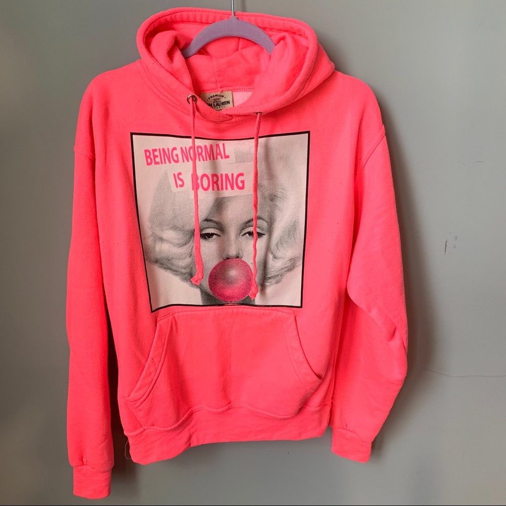 Marilyn Monroe bright pink hoodie